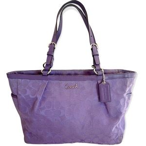 COACH Jacquard Signature Lilac Tote Bag